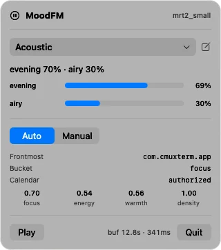 MoodFM — Popover