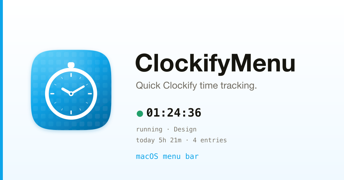 ClockifyMenu preview